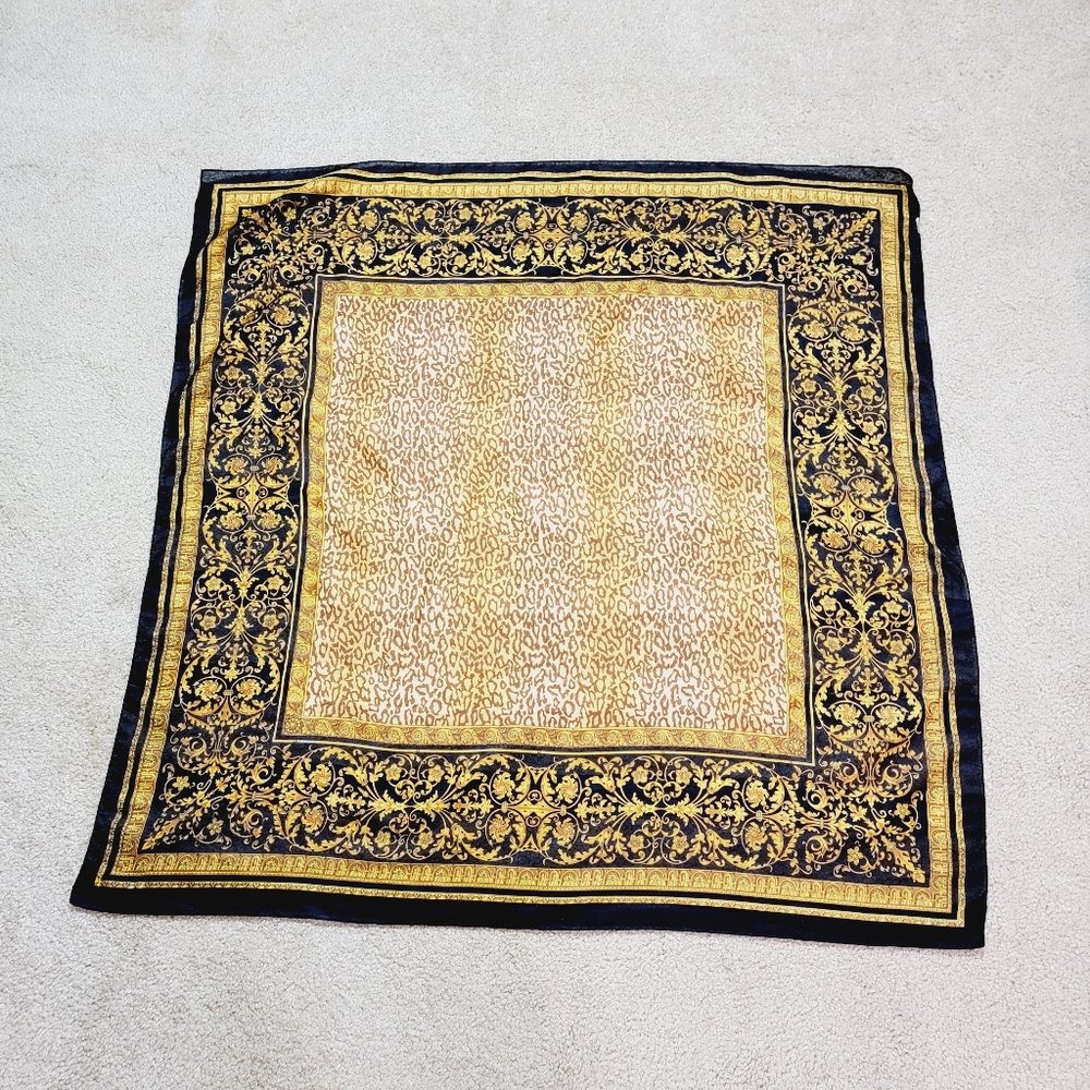 Vintage Unbranded Multicolor Square Scarf Wrap 34"×34".